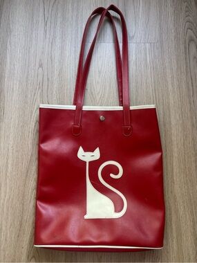 Vintage Red Tango by Tokyo Bay cat tote
